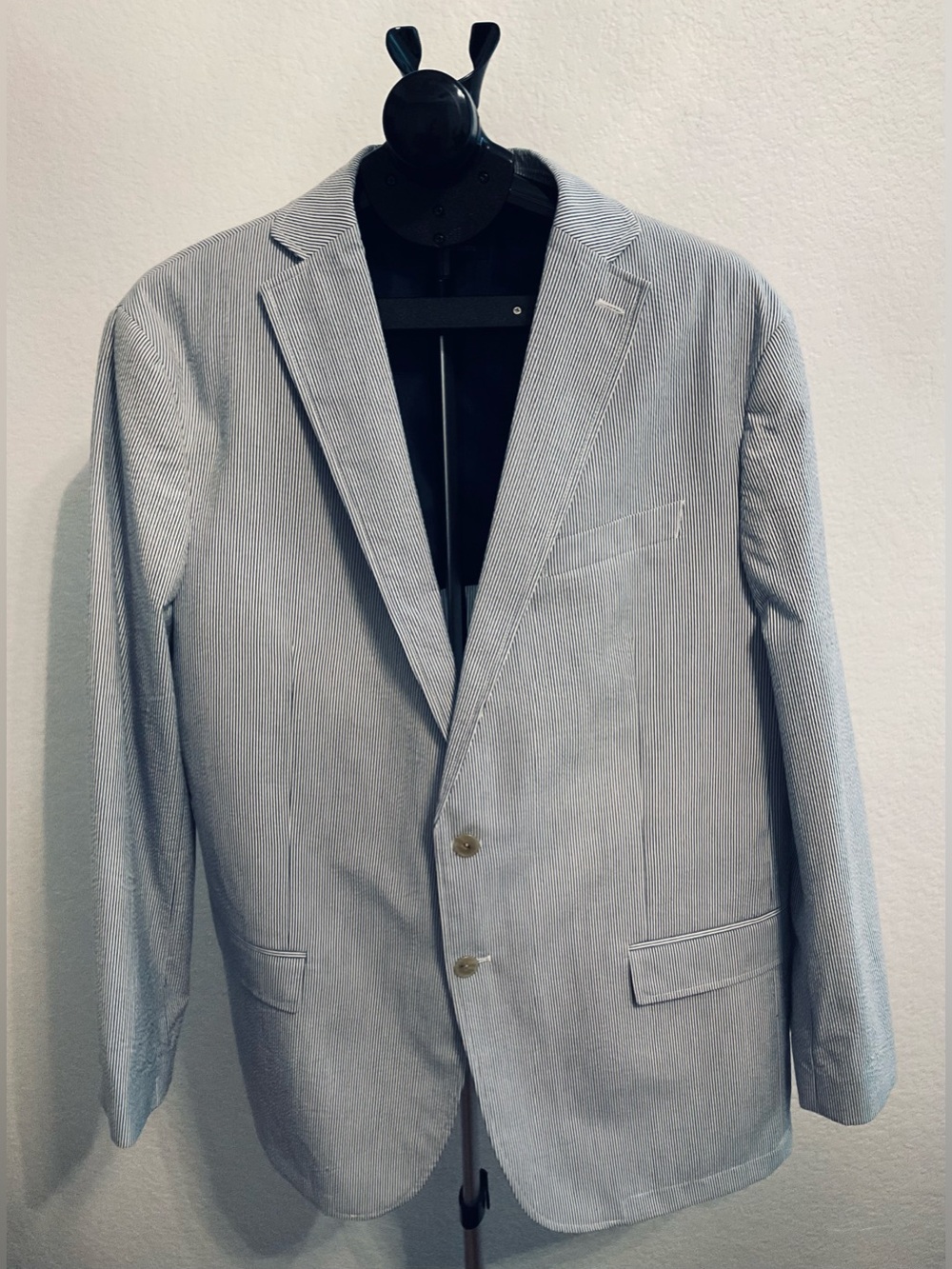 Jos. A. Bank Light Blue Seersucker Sport Coat - Two-Button Blazer